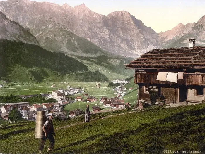 Framed Print : Engelberg Valley and Peasant's House Framed Print : Engelberg Valley and Peasant's House