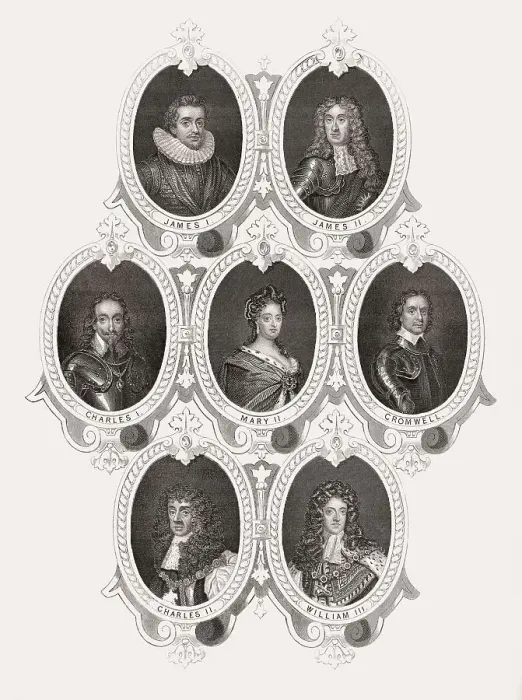 Framed Print : English Monarchs from 1566 until 1702 Framed Print : English Monarchs from 1566 until 1702