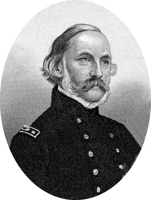 Framed Print : Engraving of Charles Henry Davis (January 16) Framed Print : Engraving of Charles Henry Davis (January 16)