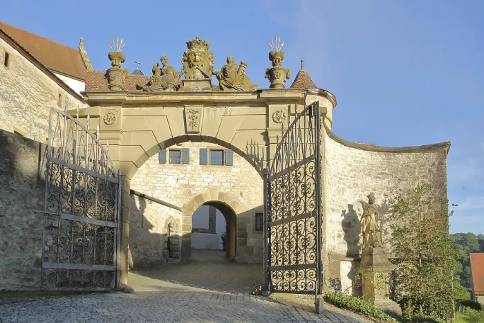 Framed Print : Entrance with archway to the Romanesque Comburg monastery complex Framed Print : Entrance with archway to the Romanesque Comburg monastery complex