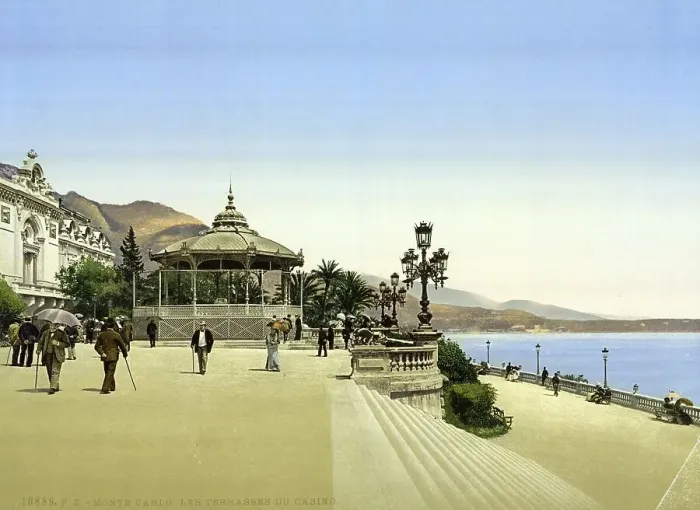 Framed Print : Entrance to the casino, the terrace
