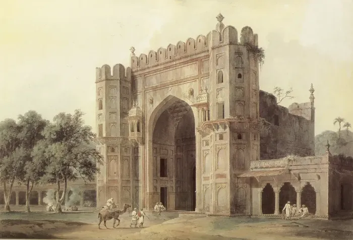 Framed Print : Entrance to Khus rau Bagh at Allahabad, Uttar Prades h, India, As ia
