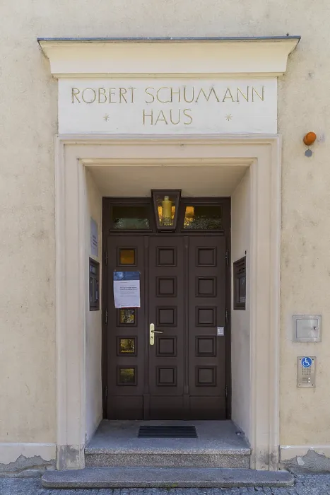 Framed Print : Entrance to the Robert Schumann House