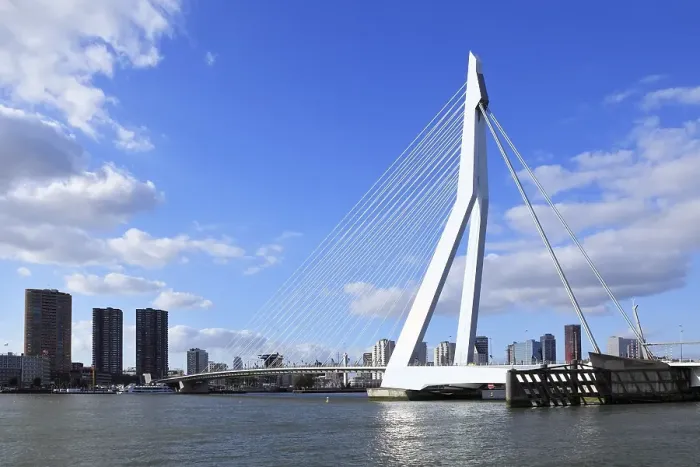 Framed Print : Erasmus Bridge, a cable-stayed bridge Framed Print : Erasmus Bridge, a cable-stayed bridge