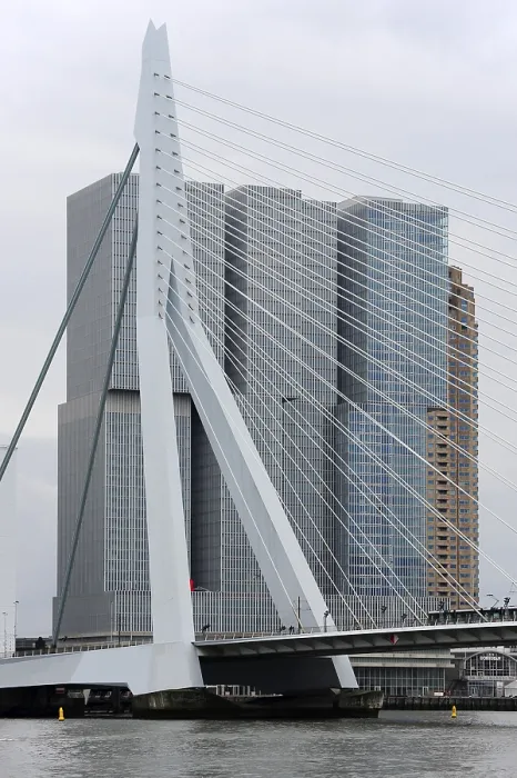 Framed Print : Erasmusbrug, Erasmus Bridge over the Nieuwe Maas river