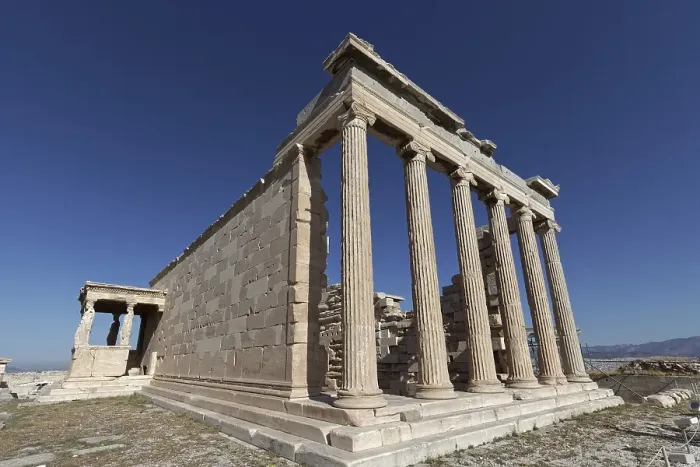 Framed Print : Erechteion east facade, blue sky Framed Print : Erechteion east facade, blue sky