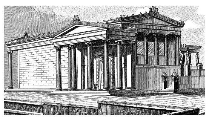Framed Print : The Erechtheum of Athens, ca. 400 BC Framed Print : The Erechtheum of Athens, ca. 400 BC