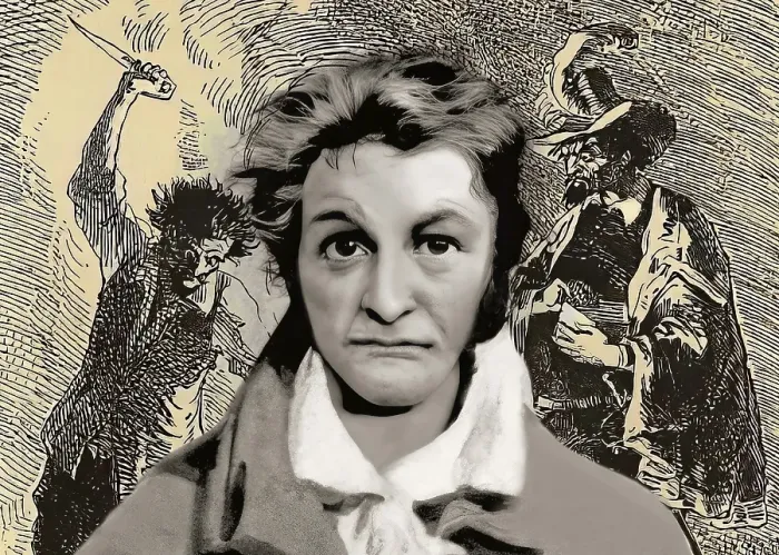 Framed Print : Ernst Theodor Amadeus Hoffmann, or E. T. A. Hoffmann, 1776 - 1822, German Romantic author of fantasy and horror, figures from Master Flea, digitally edited