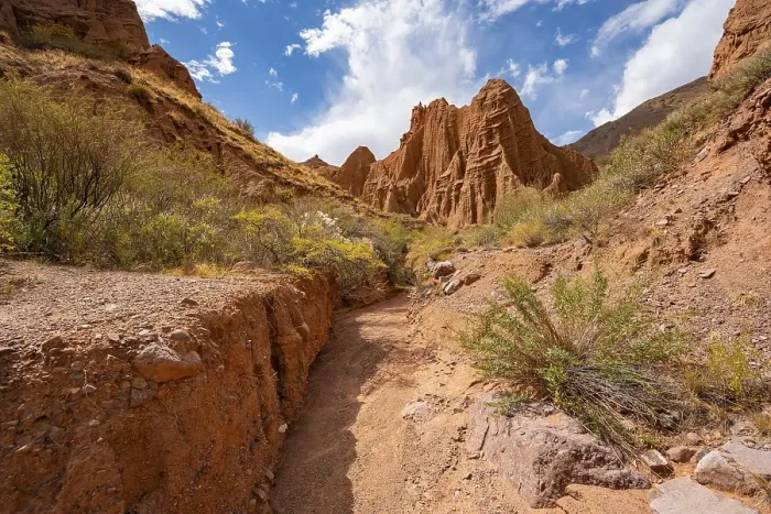 Framed Print : Eroded mountain landscape with sandstone cliffs