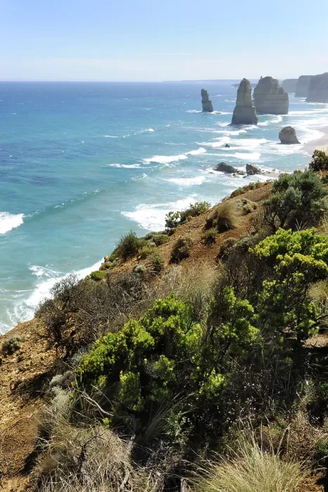 Framed Print : Erosion of rocky coastline along the Great Ocean Road at the 12 Apostles