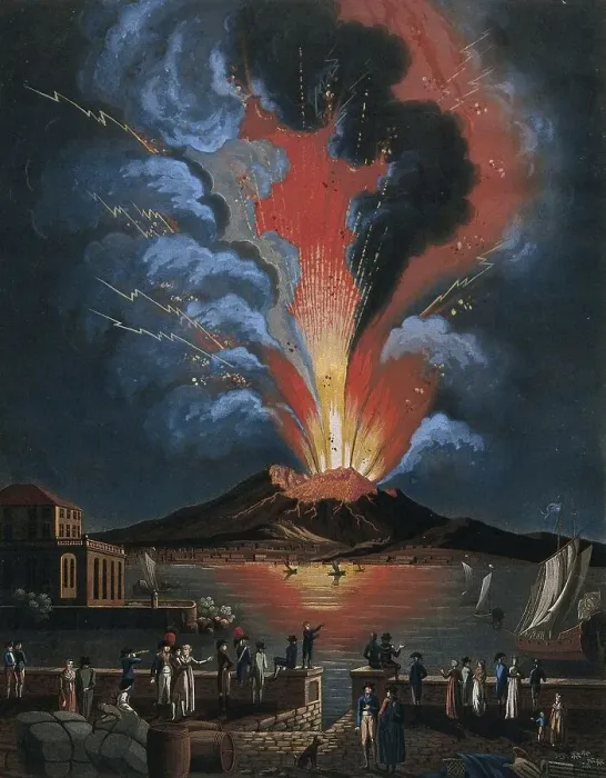 Framed Print : Eruption of Vesuvius at night, 1794 Framed Print : Eruption of Vesuvius at night, 1794