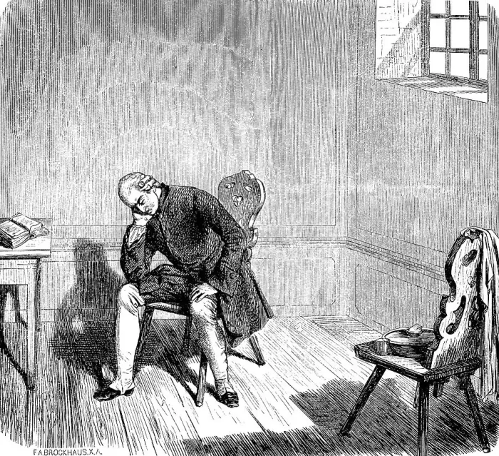 Framed Print : After his escape, the crown prince in prison in Kuestrin Framed Print : After his escape, the crown prince in prison in Kuestrin