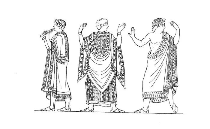 Framed Print : Etruscan costumes, after a mural