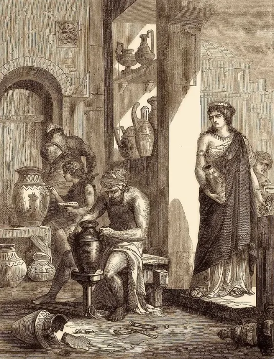 Framed Print : Etruscan pottery