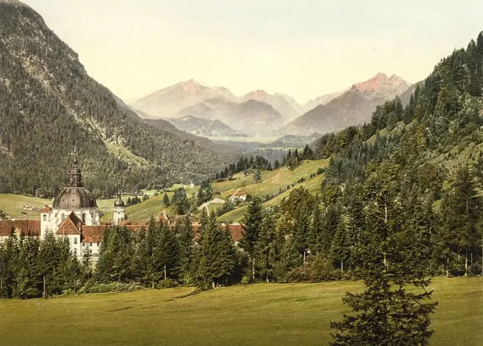 Framed Print : Ettal and the Ammergebirge, Upper Bavaria