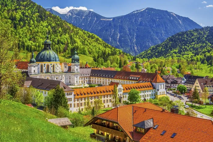 Framed Print : Ettal Monastery in spring, municipality of Ettal