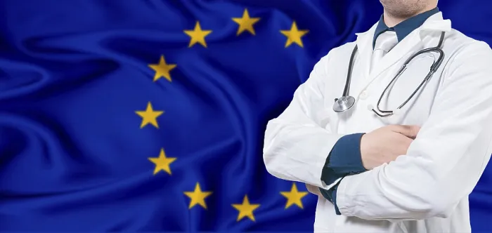 Framed Print : European Union healthcare concept
