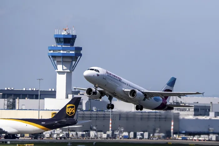Framed Print : Eurowings Airbus taking off at Cologne-Bonn Airport Framed Print : Eurowings Airbus taking off at Cologne-Bonn Airport