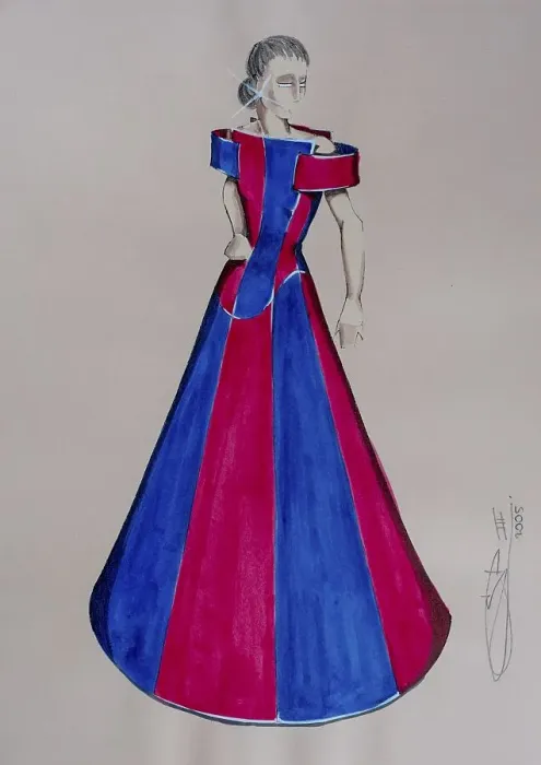 Framed Print : Evening dress, haute couture, fashion sketch