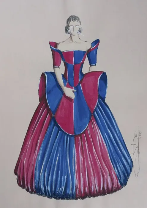 Framed Print : Evening dress, haute couture, fashion sketch