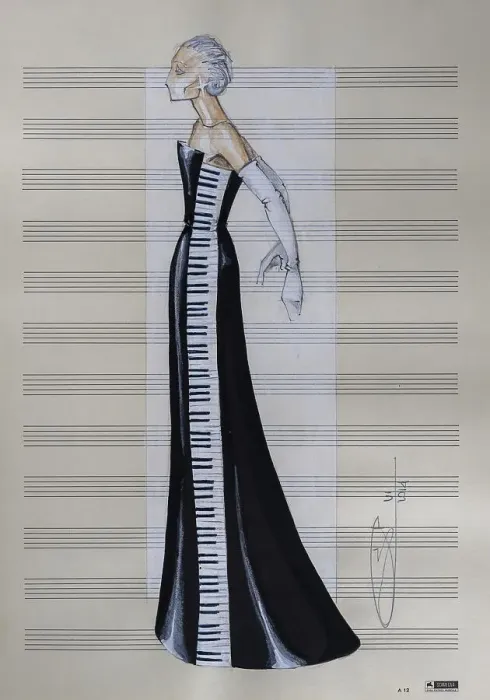 Framed Print : Evening gown, fashion sketch, fashion design Framed Print : Evening gown, fashion sketch, fashion design