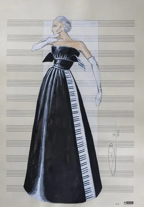 Framed Print : Evening gown, fashion sketch, fashion design Framed Print : Evening gown, fashion sketch, fashion design