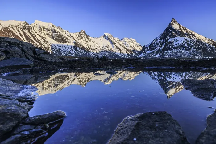 Framed Print : Evening light over steep mountains Framed Print : Evening light over steep mountains