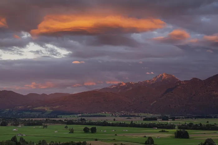 Framed Print : Evening mood, cloudy mood over mountain landscape