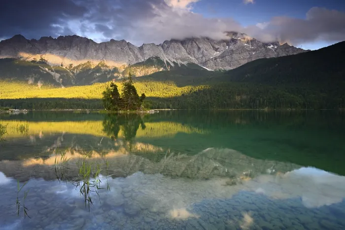 Framed Print : Evening mood at the Eibsee lake Framed Print : Evening mood at the Eibsee lake