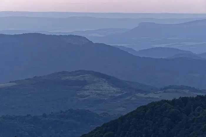 Framed Print : Evening mood over the mountain landscape of the Balkan Mountains