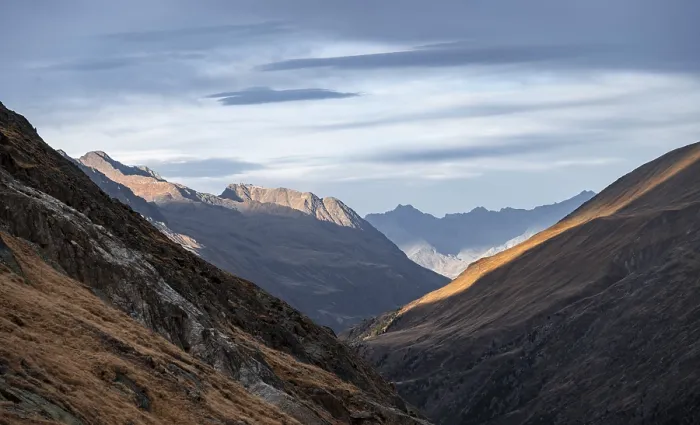Framed Print : Evening mood, mountains in Oetztal Framed Print : Evening mood, mountains in Oetztal