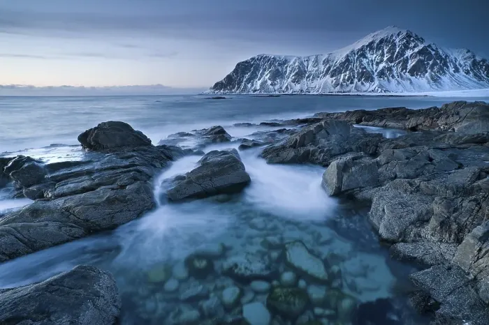 Framed Print : Evening mood at Skagsanden, beach near Flakstad