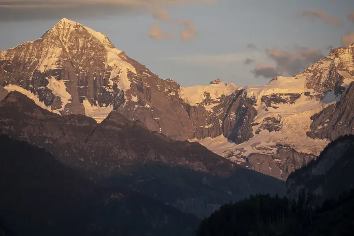 Framed Print : Evening mood, view of mountain peaks