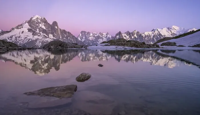 Framed Print : Evening mood, water reflection in Lac Blanc
