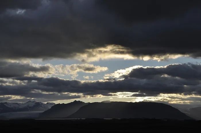 Framed Print : Evening, south coast, Iceland, evening sky Framed Print : Evening, south coast, Iceland, evening sky