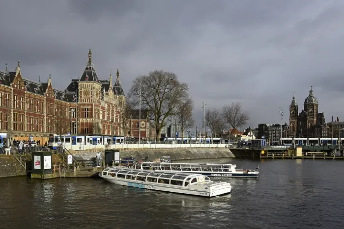 Framed Print : Excursion boats in front of Central Station