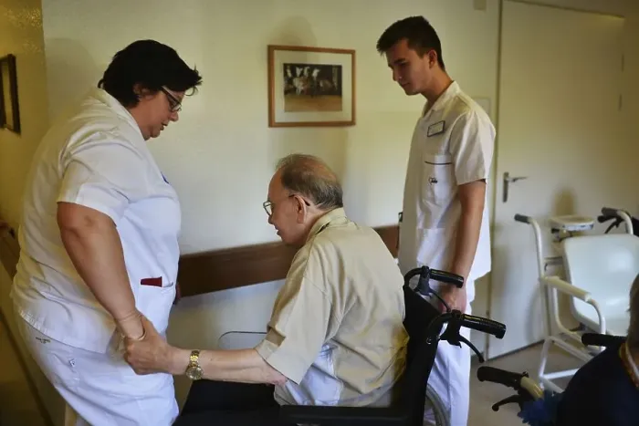 Framed Print : Exemplary care in old people's homes