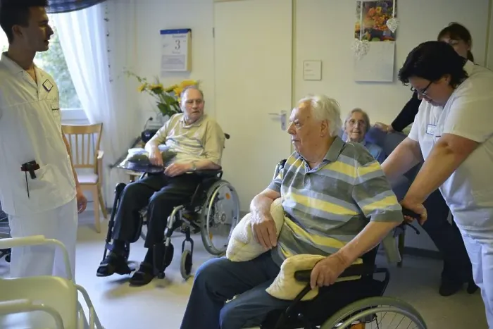 Framed Print : Exemplary care in old people's homes