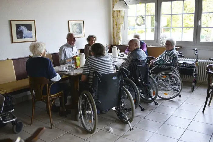 Framed Print : Exemplary care in old people's homes