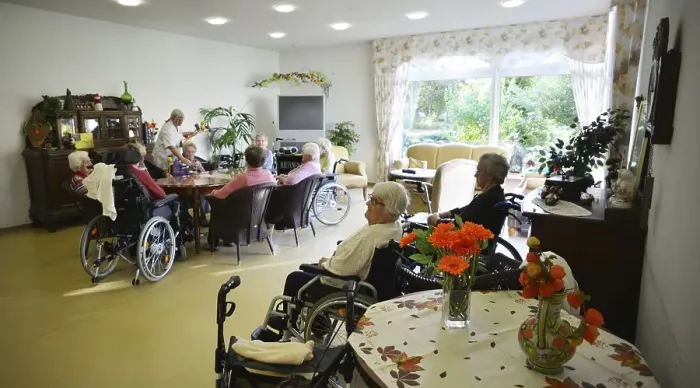 Framed Print : Exemplary care in old people's homes