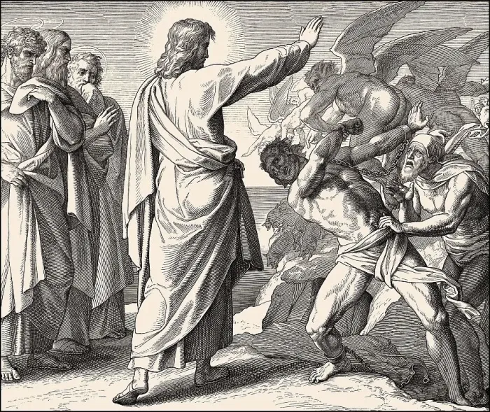 Framed Print : The exorcism of the Gerasene demoniac