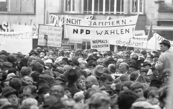 Framed Print : An expellees rally on 30 May 1970 in Bonn with the NPD Framed Print : An expellees rally on 30 May 1970 in Bonn with the NPD