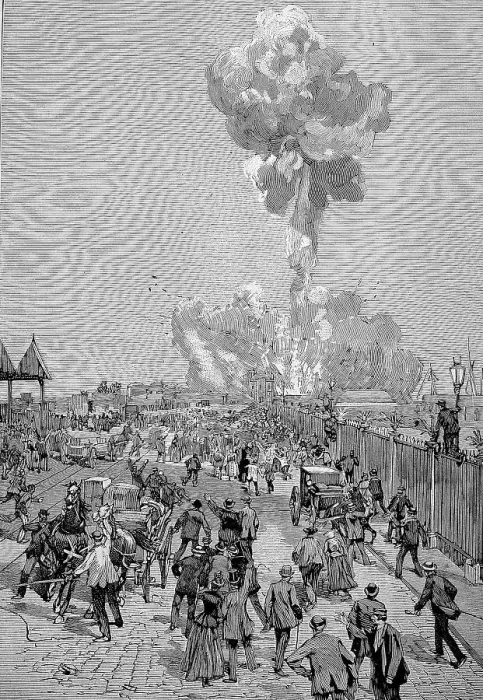 Framed Print : The explosion of the ammunition factory of Corvilain Framed Print : The explosion of the ammunition factory of Corvilain