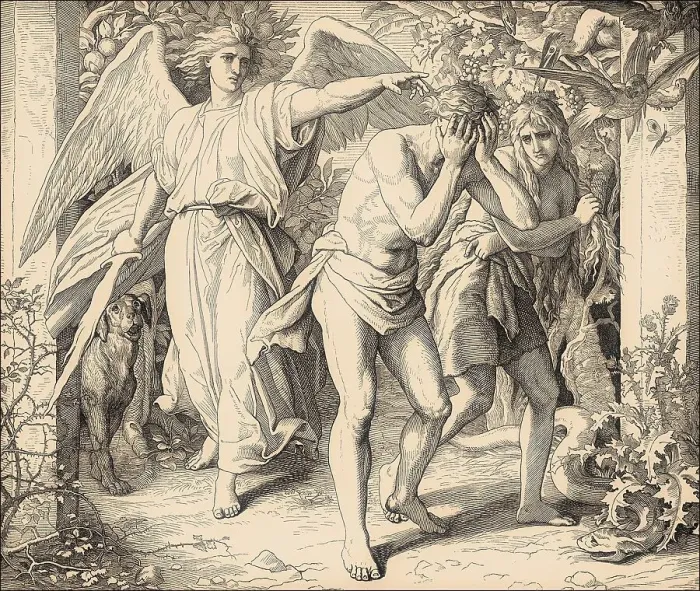 Framed Print : Expulsion, by Julius Schnorr von Carolsfeld, 1860