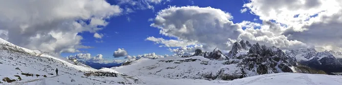 Framed Print : Extensive panorama under dramatic clouds in the Dolomites Framed Print : Extensive panorama under dramatic clouds in the Dolomites