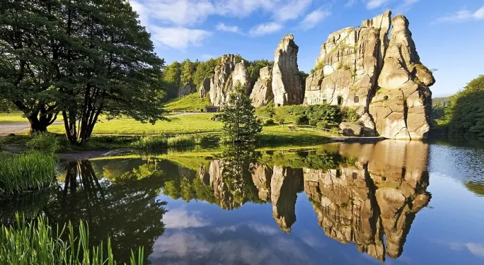 Framed Print : Extern stones, Externsteine, sandstone formation Framed Print : Extern stones, Externsteine, sandstone formation