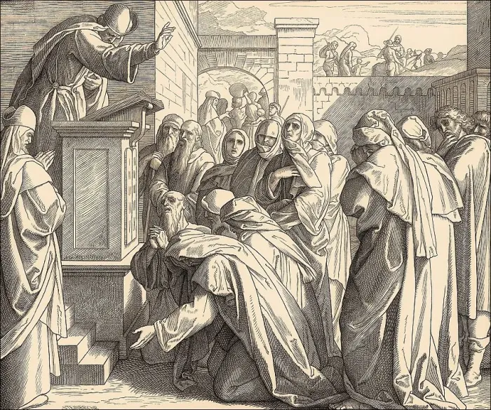 Framed Print : Ezra Reads the Book of the Law