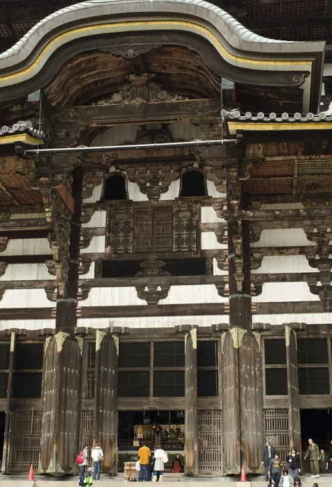 Framed Print : Detail of the facade of Facade of Todai-ji temple in Nara