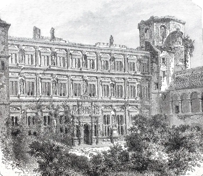 Framed Print : The facade of the Otto Heinrich House in Heidelberg