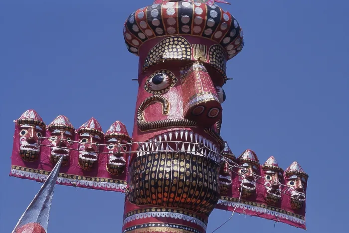 Framed Print : Face of Ravana during Dussehra festival
